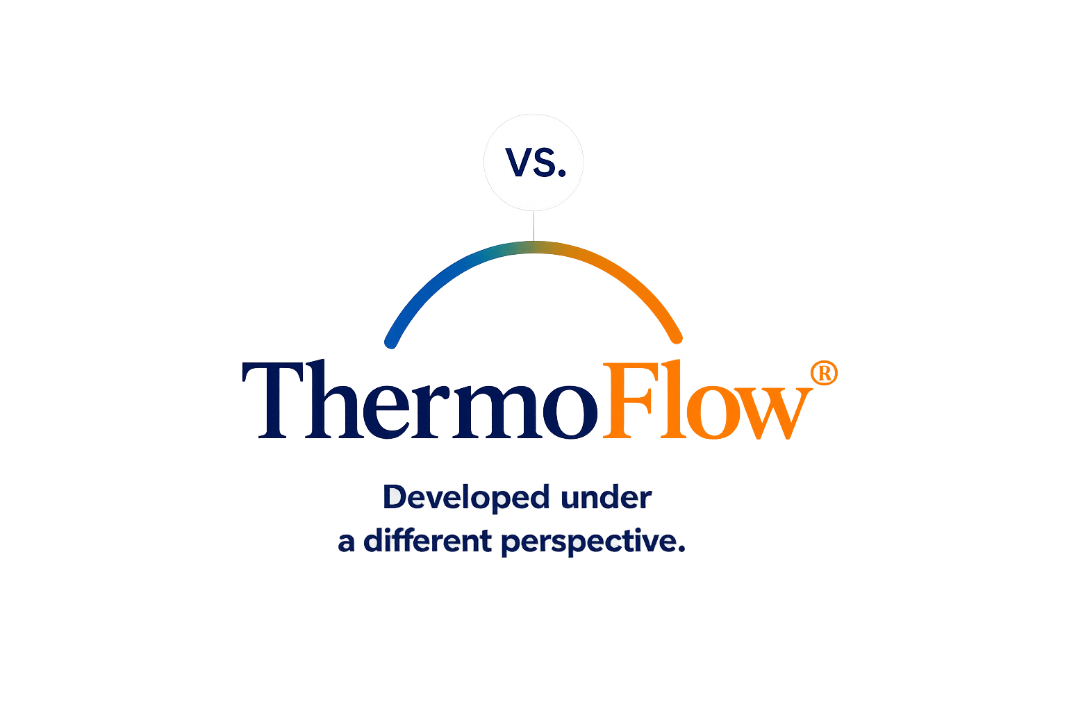 ThermoFlow logo with contrasting colors and text.